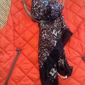 Anatomie orange puffer vest Size M